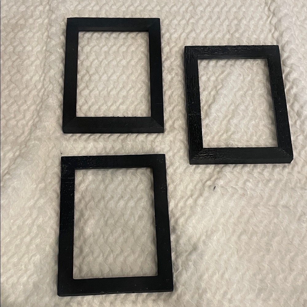 Set of Three Black Picture Frames 9x7